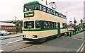 Blackpool tram no. 707 leaving reserved track near Fisherman