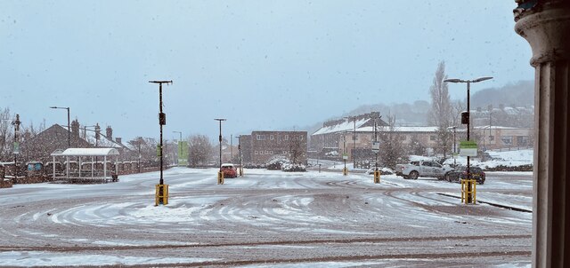 Stocksbridge Co-Op car park on a snow day