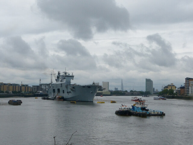 A naval vessel on the Thames