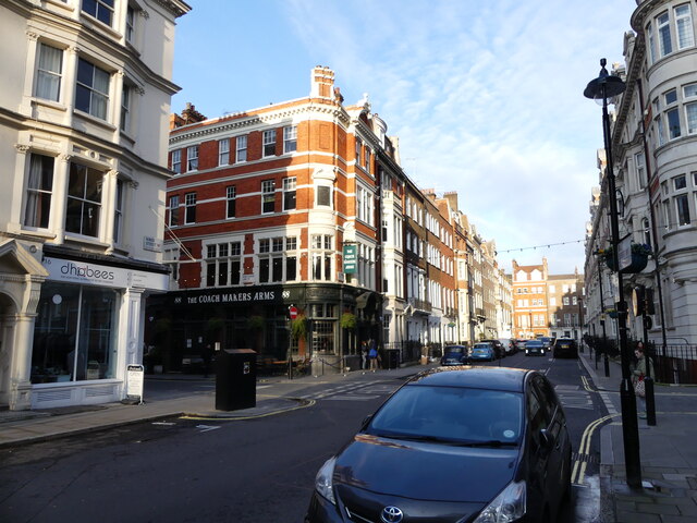 Evening sun on Bentinck Street, Marylebone, City of Westminster