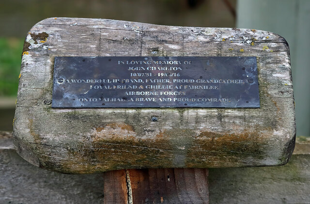 A dedication plaque by the River Tweed