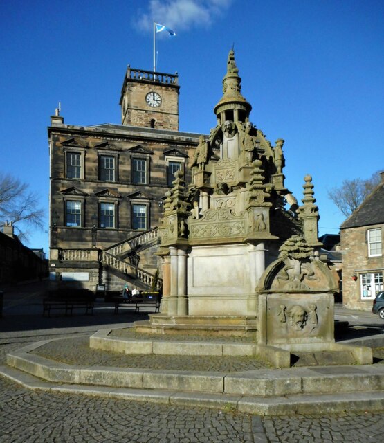 The Cross Well and Burgh Halls,... © Richard Sutcliffe cc-by-sa/2.0 ...