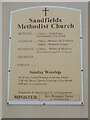 SS7391 : Information Board at Sandfields Methodist Church by David Hillas
