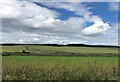 Farmland with haystack, near Milton