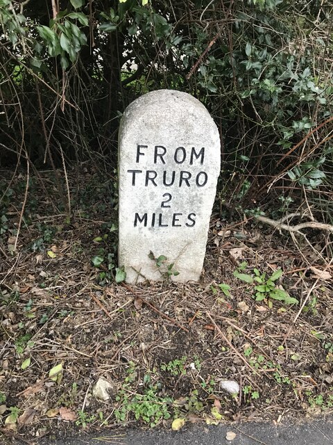 Old Milestone by the A390 in Gloweth