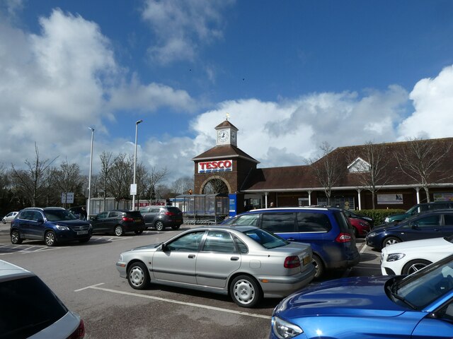 Every supermarket needs a clock-tower and weathercock, Tesco store, Exmouth