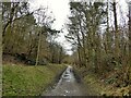 Route of former railway at Woodend