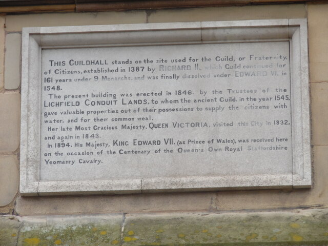 Inscription above the Guildhall, Lichfield