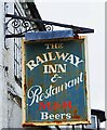 SO9142 : The Railway Inn (3) - sign, Main Street, Defford, Worcs by P L Chadwick