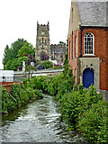 SO8376 : River Stour in Kidderminster in Worcestershire by Roger  D Kidd