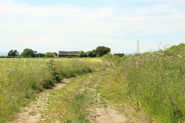 Farm track leading to a barn