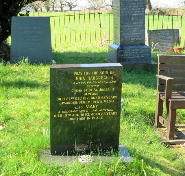 Gravestone in St. Joseph's graveyard © Phil Platt cc-by-sa/2.0 ...