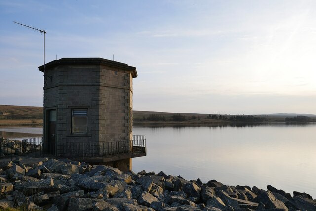 The valve tower at Selset Reservoir