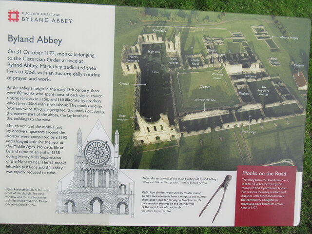 Byland Abbey information © T Eyre :: Geograph Britain and Ireland