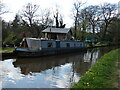 Dwelling and canal boat on Llangollen Canal by Colemere