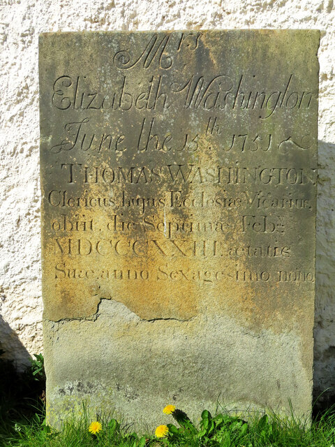 The Washington familys gravestone