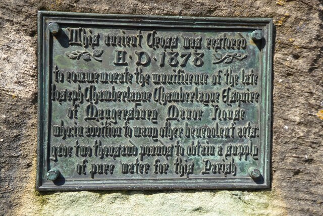 Plaque on The Cross © Philip Halling :: Geograph Britain and Ireland