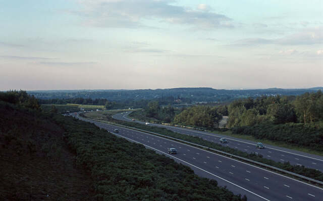 Looking northeast along the M3 from The Maultway