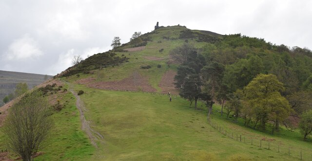 The footpath up the slopes of Castell Dinas Bran