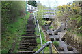 Steps up to Aberbeeg Road from Parc Arael Griffin