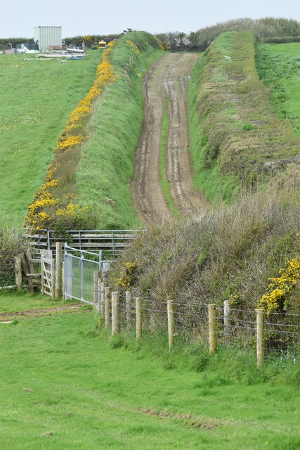 Farm track towards Higher Tresmorn
