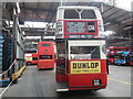 Back of AEC Regent 1 bus inside Romford Bus Garage