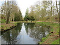 NJ9311 : Pond in a park in Denmore, Aberdeen by Malc McDonald