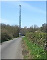 SS8781 : Communications mast by the South Wales Main Line, Llangewydd by eswales