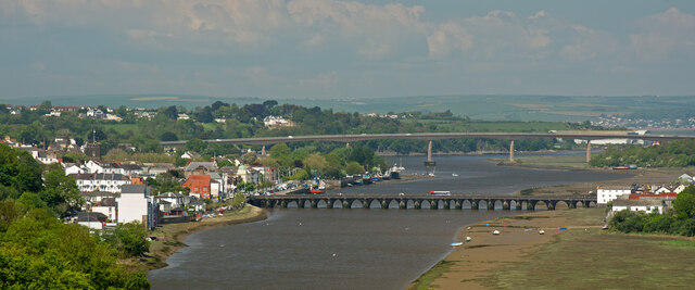 The bridges of Bideford spanning the river Torridge