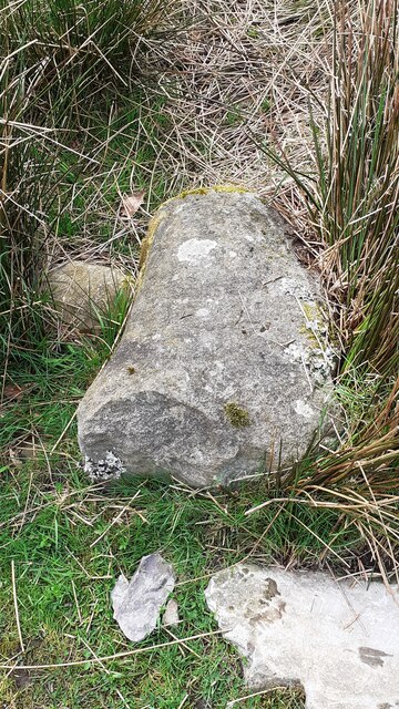 Stone on verge on south side of road near gate east of Holme Fell