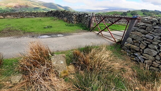 Gate across Cycle Route 68 east of Holme Fell
