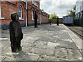 Waiting for the train sculptures, Brookeborough Railway Station