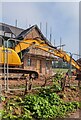 SO6426 : Yellow JCB in a building site, Crow Hill, Upton Bishop by Jaggery