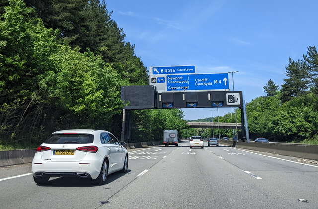 On the M4, heading west near junction 25