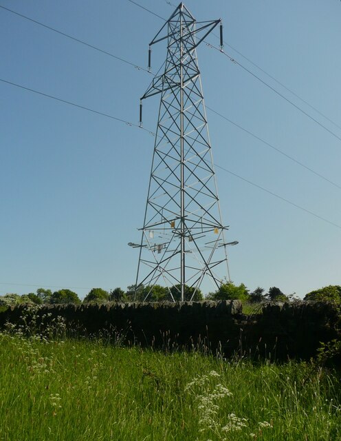 Electricity transmission pylon, Gomersal