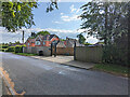 Elaborate gates on Station Road, Crawley Down