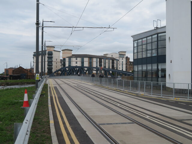 New tram tracks on Ocean Drive, Leith
