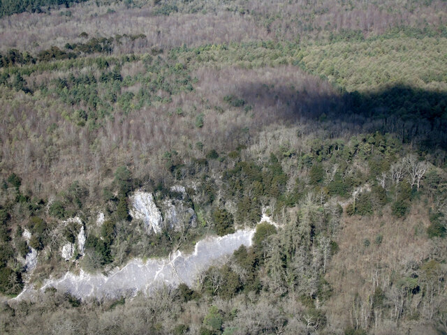 Rockface on Cleeve Hill from the air