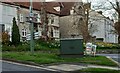 Green communications box on Potter Hill, Pickering