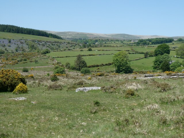 Moorland view with Dury Farm in distance