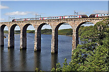 NT9953 : A Cross Country train on the Royal Border Bridge by Walter Baxter