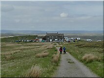 NY8906 : Pennine Way approaching the Tan Hill Inn by Stephen Craven