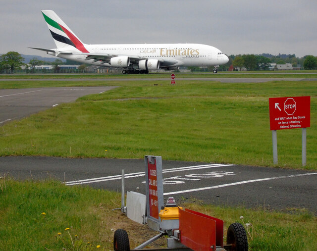 Emirates aircraft at Glasgow Airport
