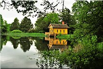SK9339 : Boathouse on Boathouse Pond by Kevin Waterhouse