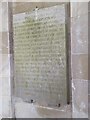 Memorial tablet inside John Hopton mausoleum (Canon Frome)