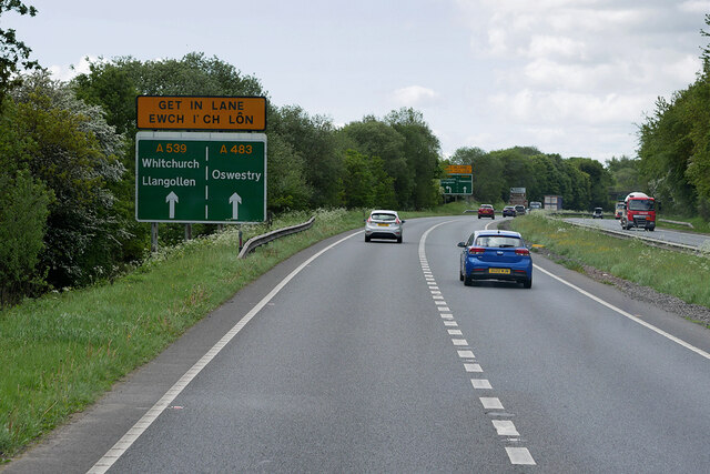 A483, Ruabon Bypass © David Dixon cc-by-sa/2.0 :: Geograph Britain and ...