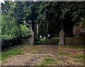 SO5028 : Churchyard entrance gates, Llanwarne by Jaggery