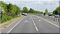 SJ3917 : A5 approaching Felton Butler Roundabout by David Dixon