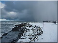 NT6679 : From Tyne To Tyne : Snow-shower Heading Towards Winterfield Point, Dunbar, East Lothian by Richard West
