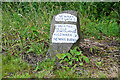 Painted sign on boulder, Newark Cottages